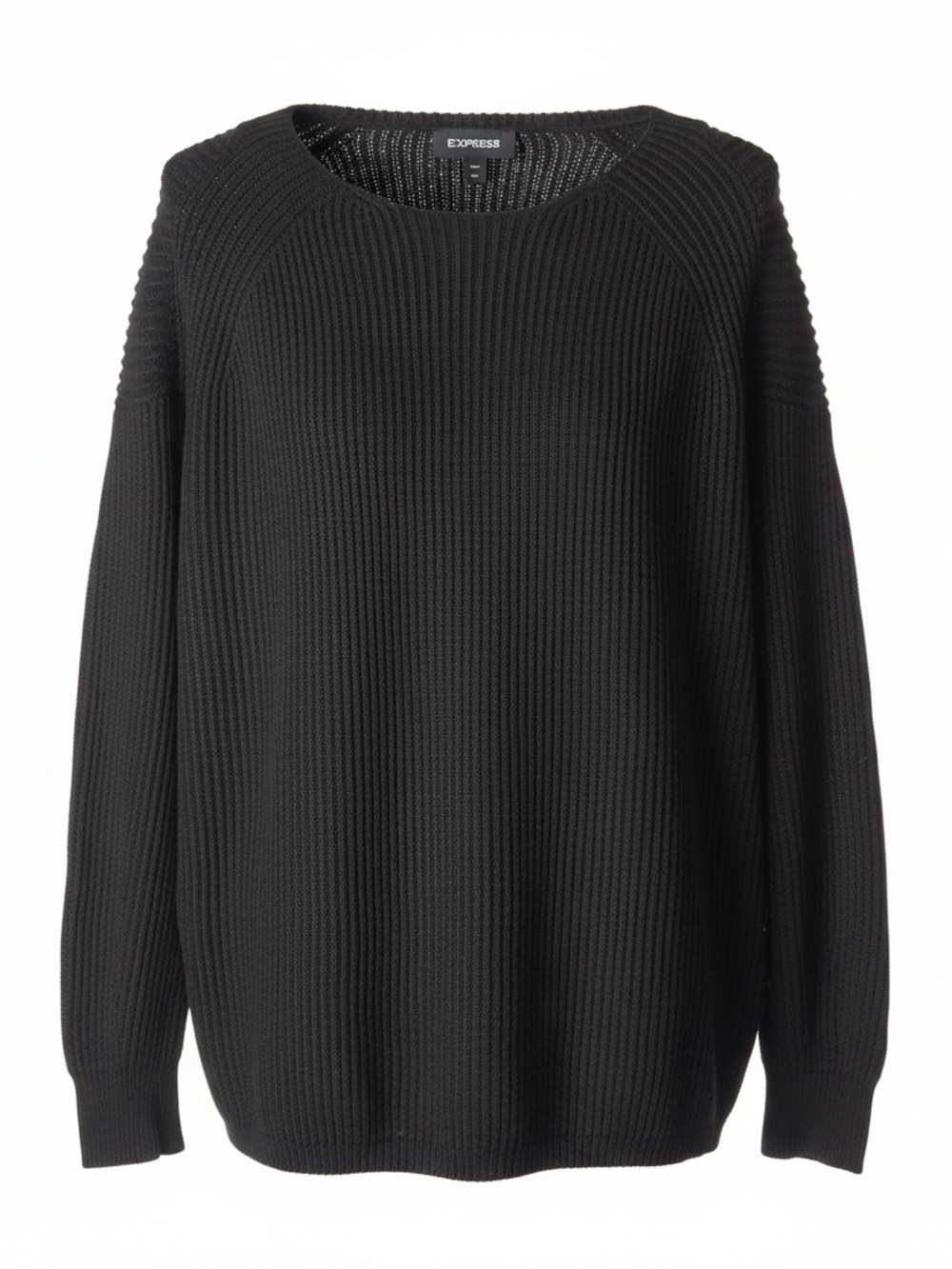 Express Black Ribbed Scoop-Neck Sweater